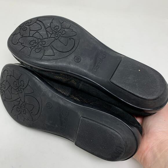 Dansko Womens Size 38 US 8 Olivia Bronze Snakeskin Black Wedge Loafers - Picture 5 of 7